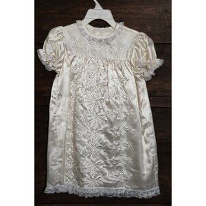 Vintage Dress Special Occasion Photos Madonna Satin Lace 3T Comes With Slip
